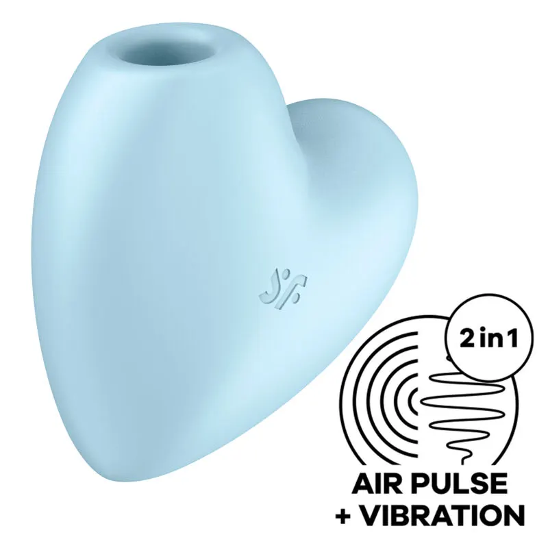 Satisfyer - Cutie Heart ondas de presión Stimulator & vibrador azul
