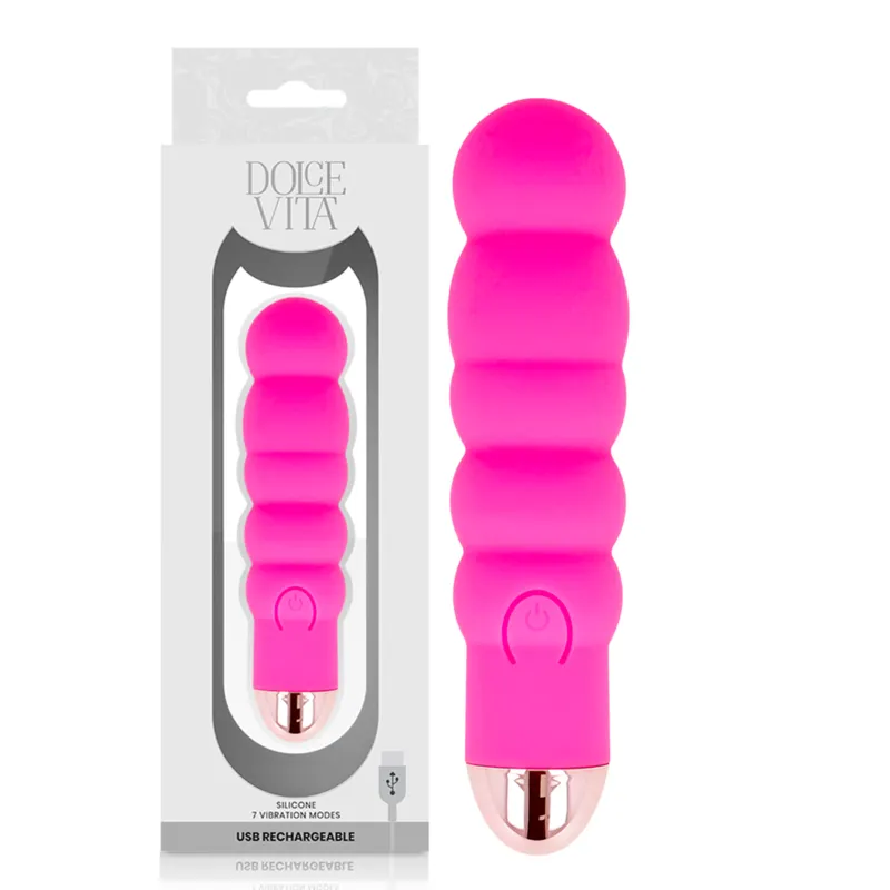 Dolce Vita - Recargable vibrador Six rosa 7 velocidades