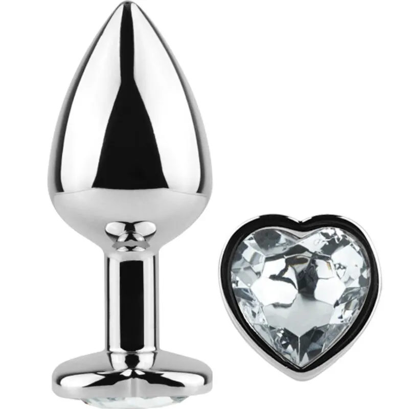 Secretplay - Metal plug anal transparente Crystal Heart Small Size 7 Cm