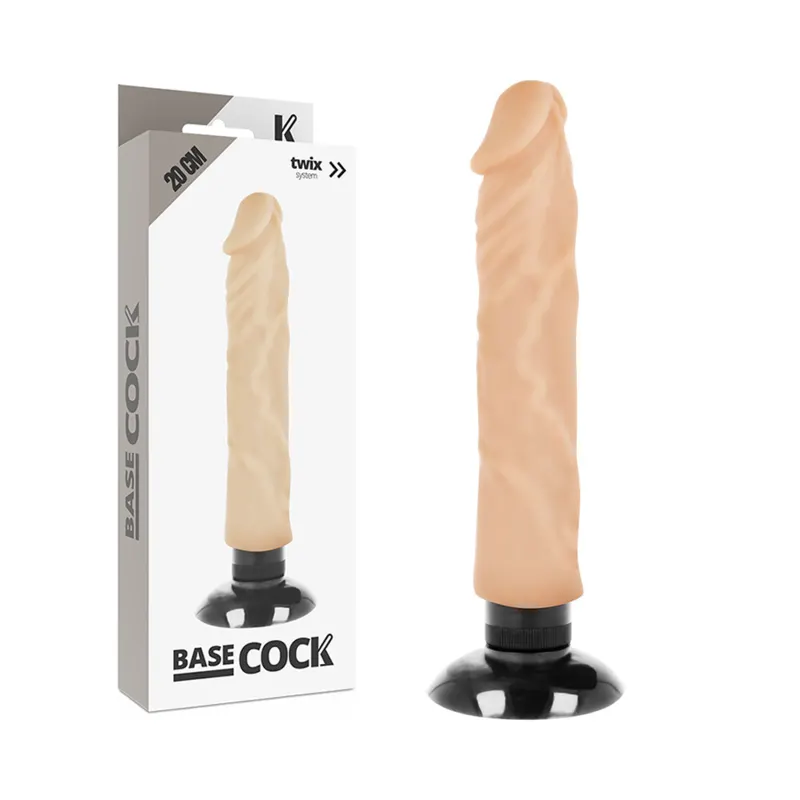 Basecock - Realista vibrador 2-1 color carne 20 Cm -O- 4 Cm
