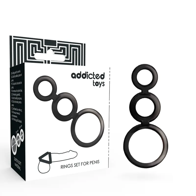 Addicted Toys - Rings set For Penis - Smoked