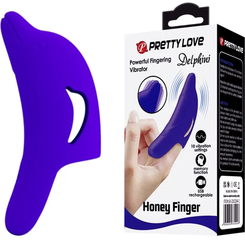 Pretty Love - Delphini Powerful Dark azul Finger Stimulator