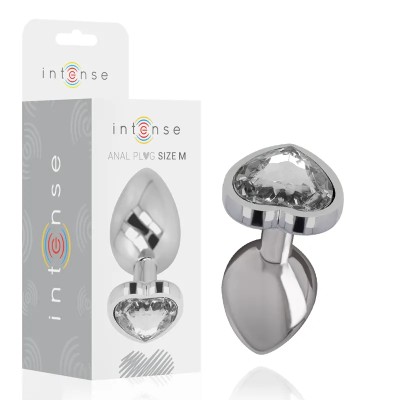 Intense - Aluminum Metal plug anal blanco Heart Size M