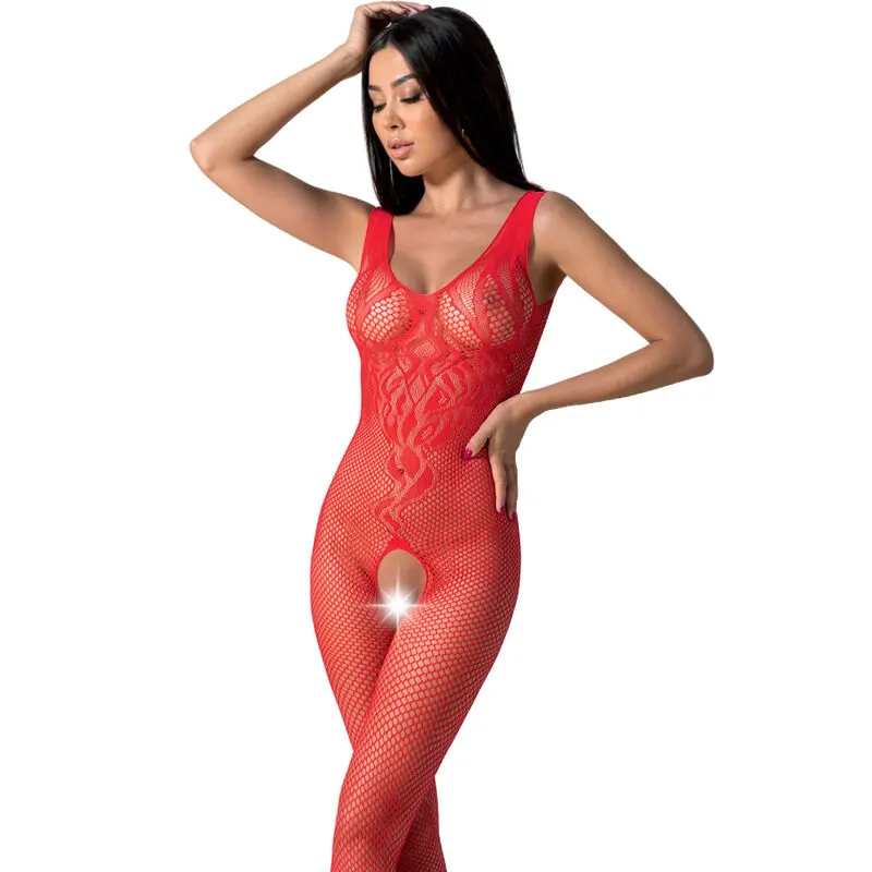 Passion - Bs098 rojo bodystocking One Size