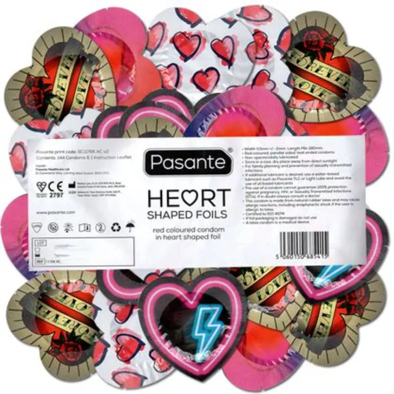 Pasante - Preservativos rojo Heart Shape Bag 144 Units