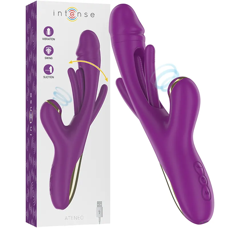 Intense - Ateneo recargable Multifunction vibrador 7 Vibrations With Oscillating Tongue And morado succión