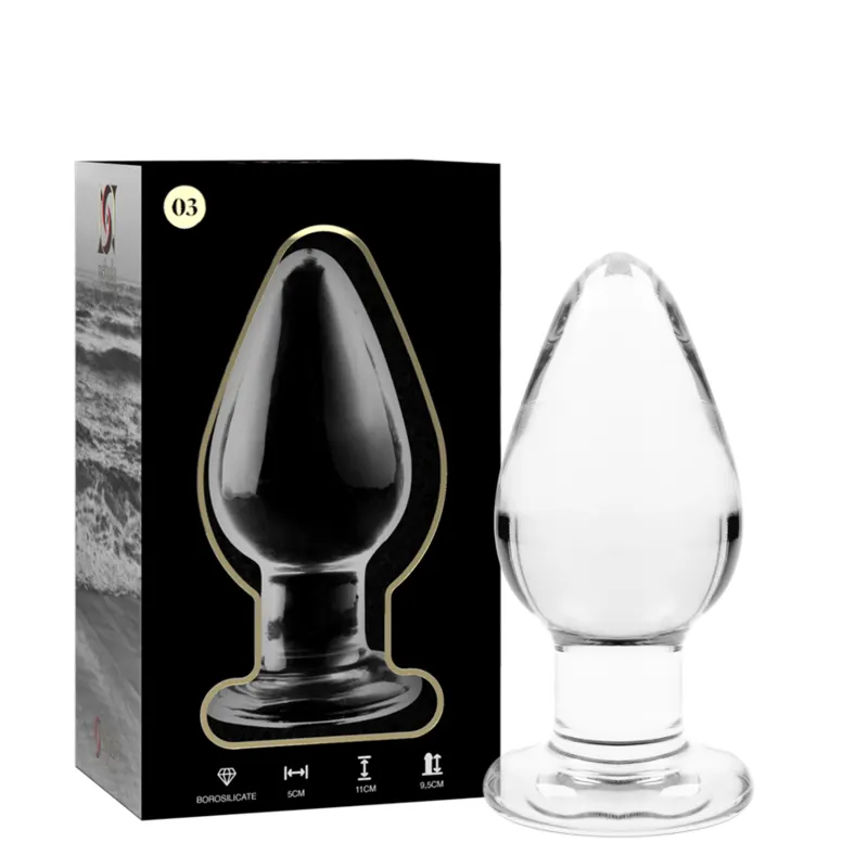 Nebula Series By Ibiza - Model 3 plug anal Borosilicate Glass transparente 11 Cm -O- 5 Cm