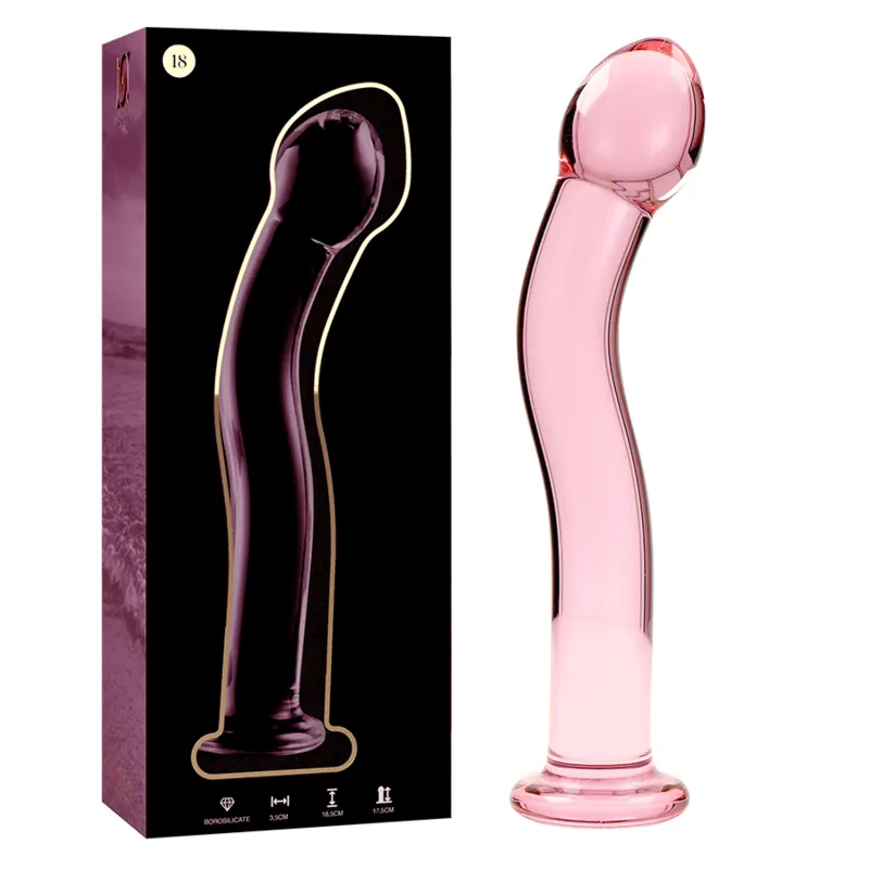 Nebula Series By Ibiza - Model 18 dildo Borosilicate Glass rosa 18.5 Cm -O- 3.5 Cm