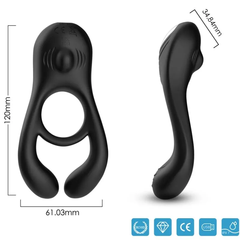 Armony - Veyron doble vibrador anillo Toy para parejas negro