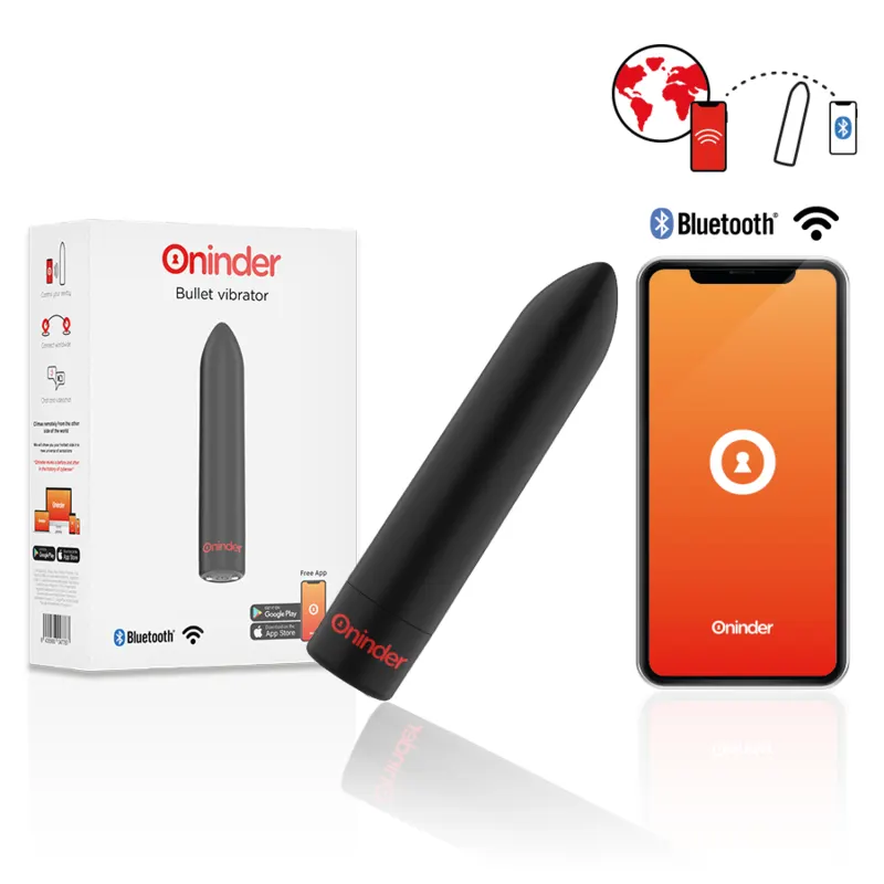 Oninder - Berlin bala vibrador negro 9 modos 8.5 X 2 Cm - Free App