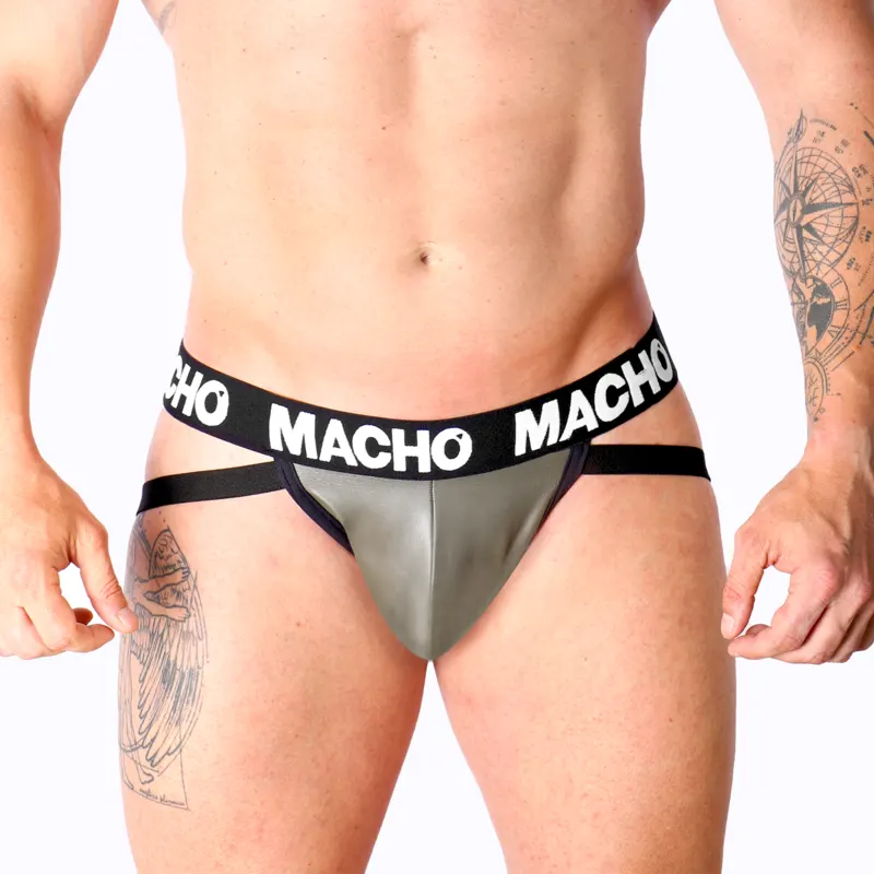 Macho - Mx27Gr Jock Leather Gray Beige L