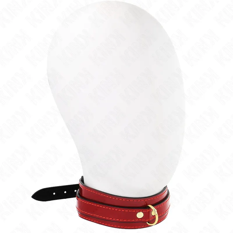 Kink - Wine rojo Adjustable Necklace With dorado Details 29-42.5 Cm X 4 Cm