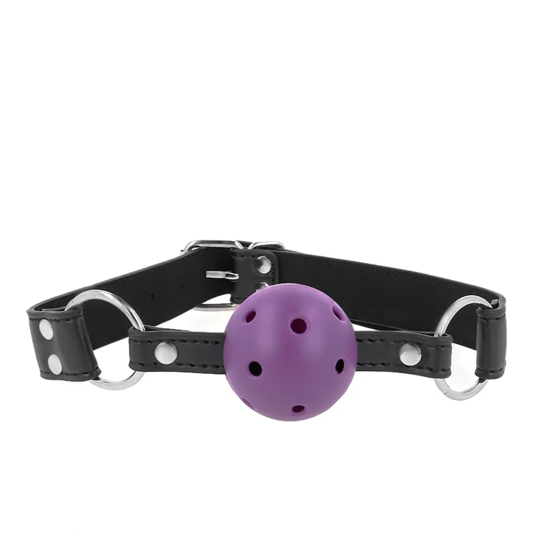 Kink - Breathable Ball 4 Cm Gag With doble Rivet morado 62.5 X 2.5 Cm Adjustable 42-58 Cm