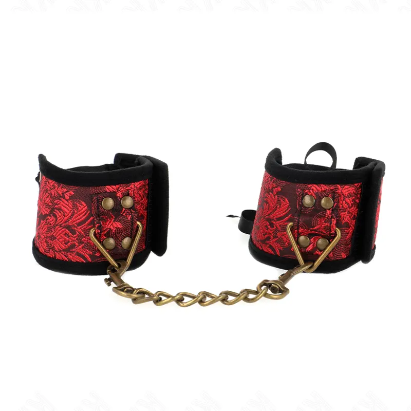 Kink - Scandal Wrist Restraints rojo-negro Lace Details 24.5 Cm X 6.5 Cm