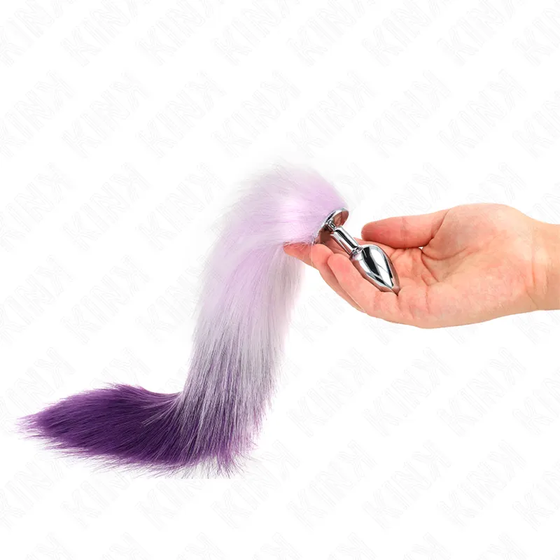 Kink - Plug anal Size S 7 X 3 Cm With Synthetic Tail 40 Cm morado