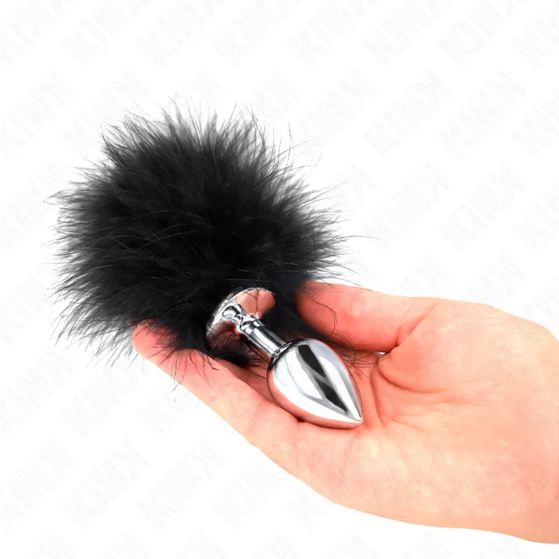 Kink - Stainless Steel plug anal 11 X 7 Cm With Feather 11 Cm