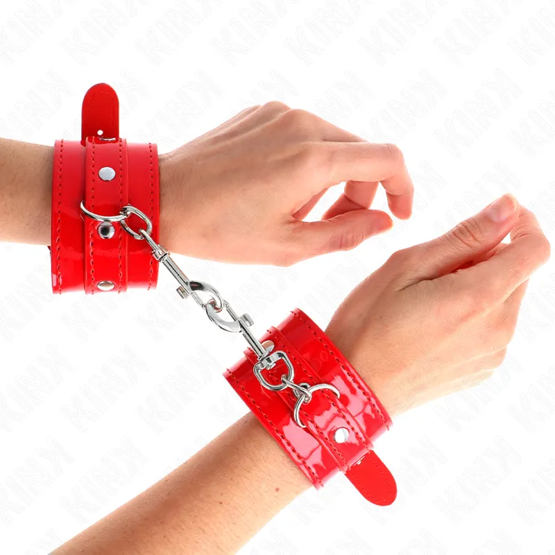 Kink - Shiny Hand esposas rojo Adjustable 23-33 Cm