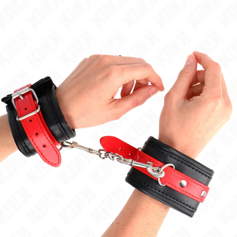 Kink - Wrist Restraints negro With rojo Belt Adjustable 17-28 Cm X 6 Cm
