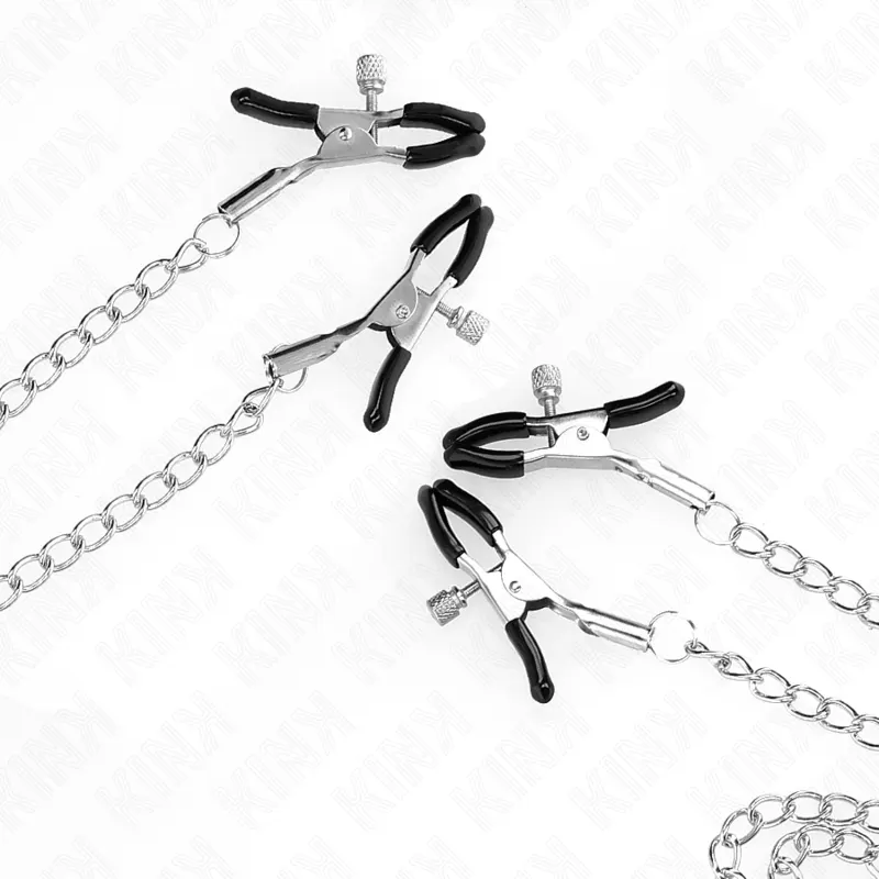 Kink - 4 pezones And Clit pinzas Adjustable plateado