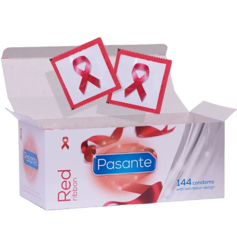 Pasante - Rojo Ribbon Naturelle Shaped Fit preservativos 54 Mm 144 Units