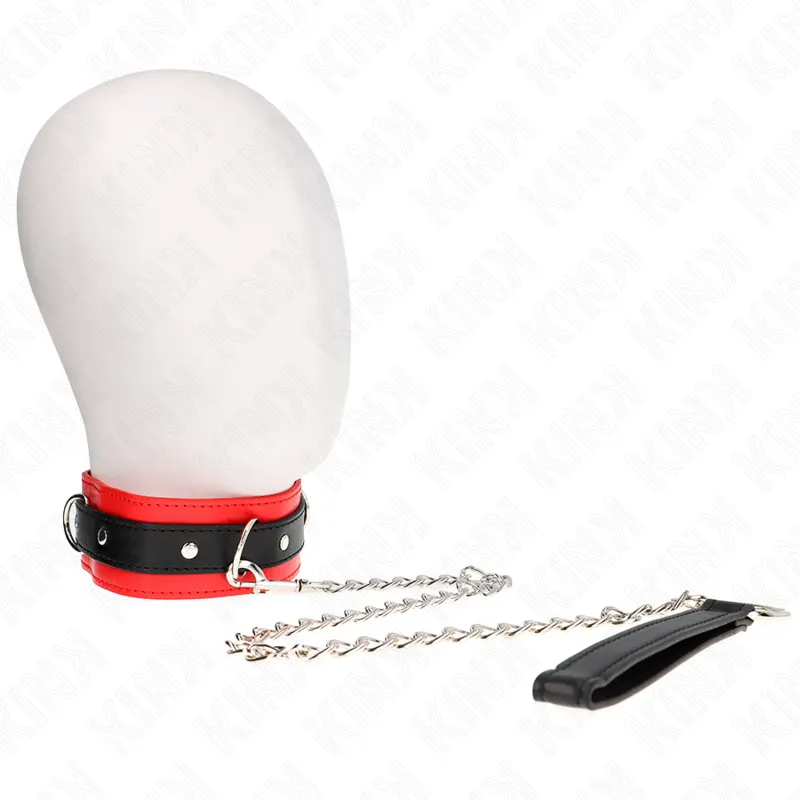Kink - Basic Model Collar With Leash 65 Cm Model 3 rojo 53 X 5 Cm