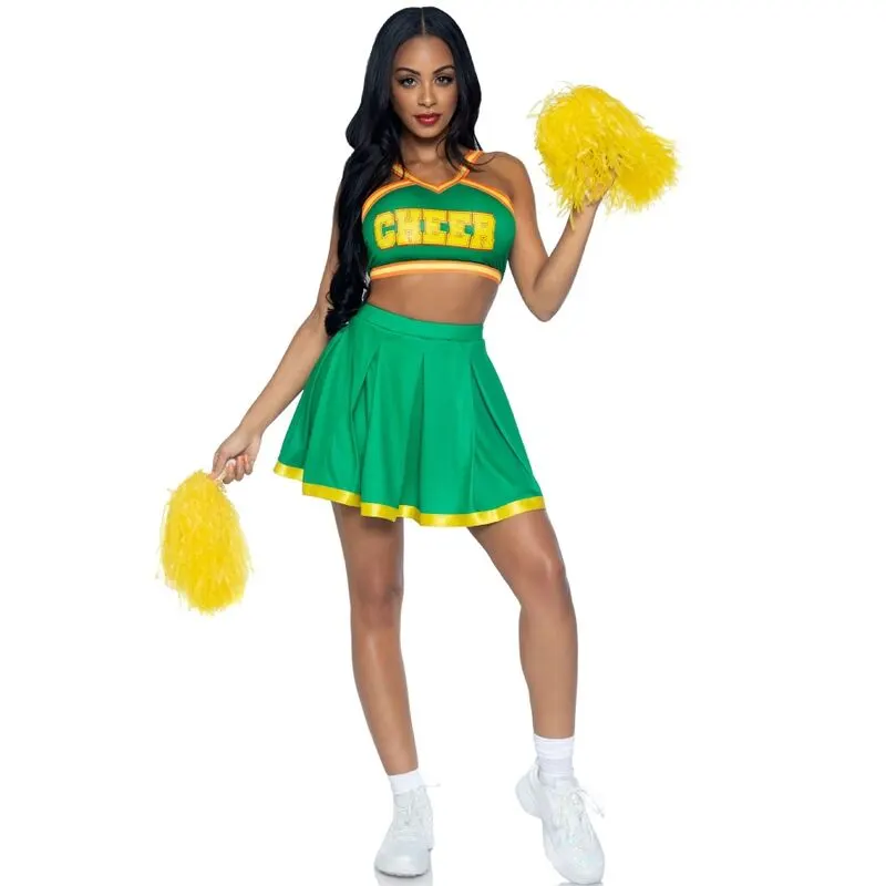 Leg Avenue - Disfraz Cheerleader verde M/L