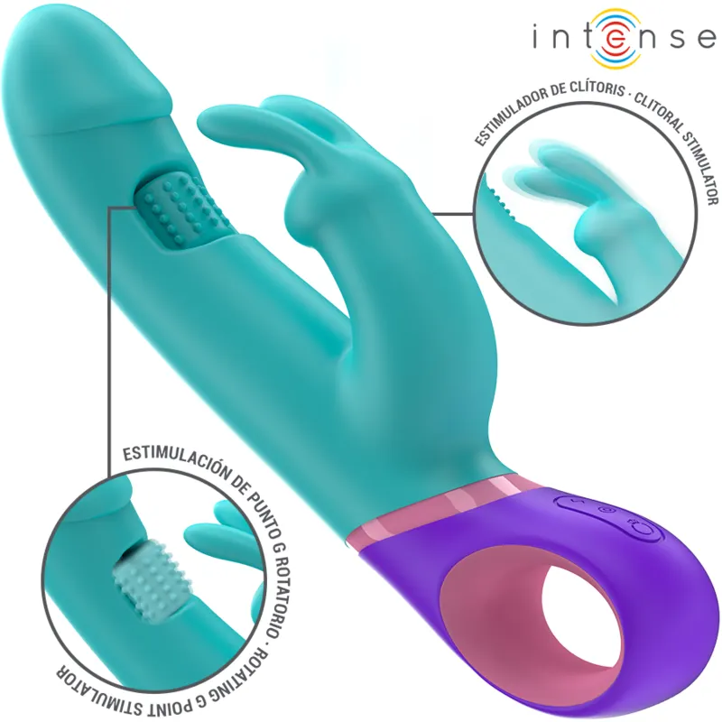Intense - Monica rabbit vibrador With Rotating punto g Stimulator azul