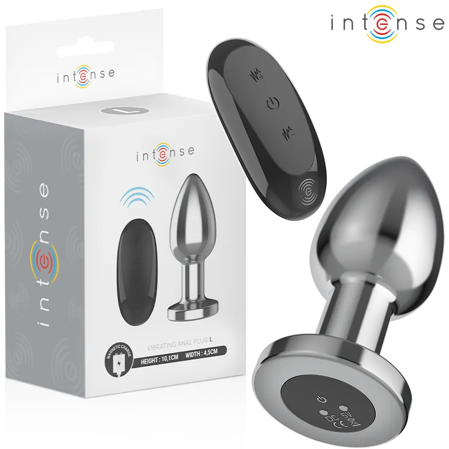 Intense - Plug anal 10 Vibrations Metal With control remoto L