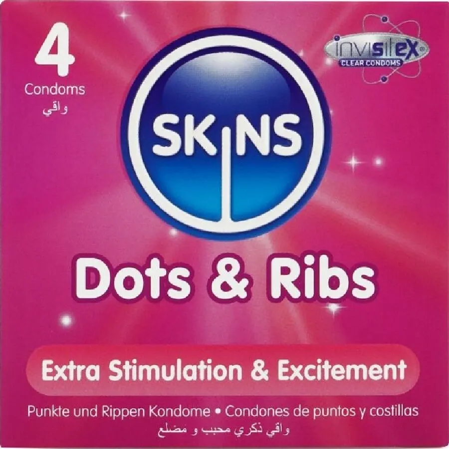 Skins - Dots & Ribs Premium preservativos Pack 4