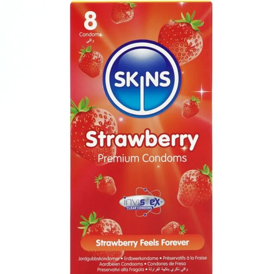 Skins - Strawberry Premium preservativos Pack 8