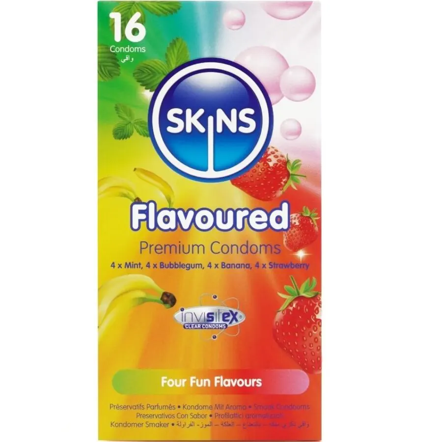 Skins - Multi Flavors Premium preservativos Pack 16