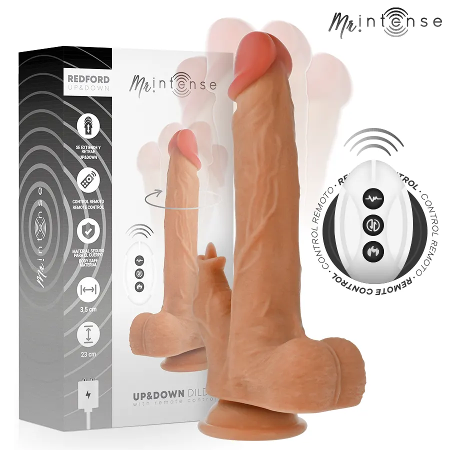 Mr Intense - Realista Multifunction Redford con vibración And Up And Down control remoto 23 Cm -O- 3.5 Cm