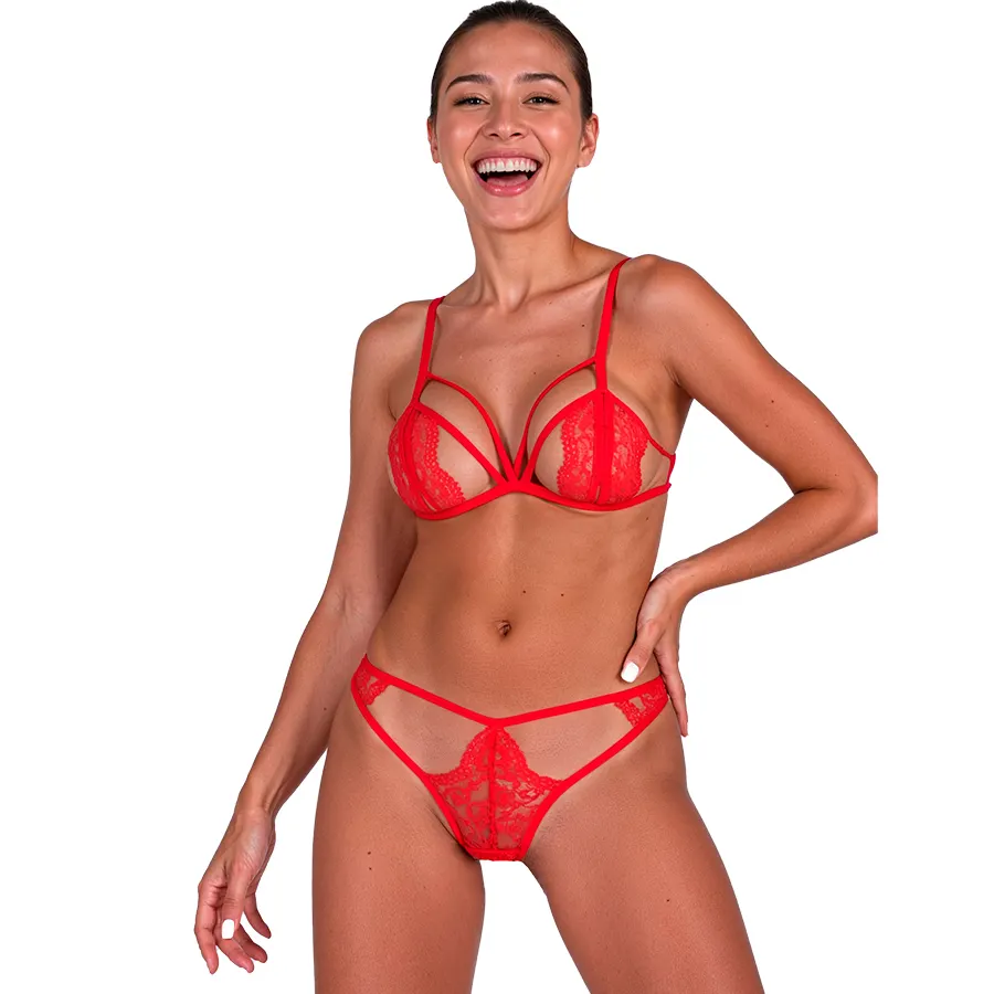 Passion - Anuvera sujetador + tanga set Fire Brick L/Xl