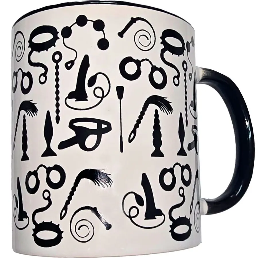 Diablo Picante - Blanco Bondage Mug With negro Handle 370 Ml