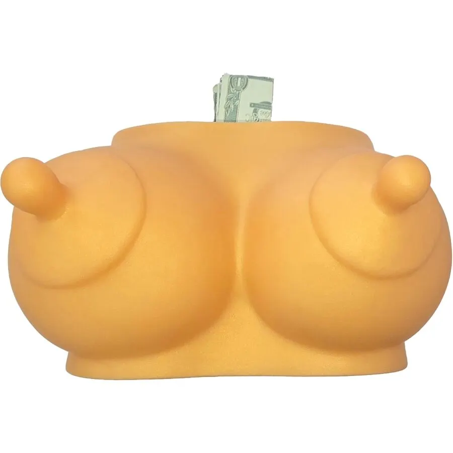 Diablo Picante - Piggy Bank In The Shape Of Boobs dorado Tone