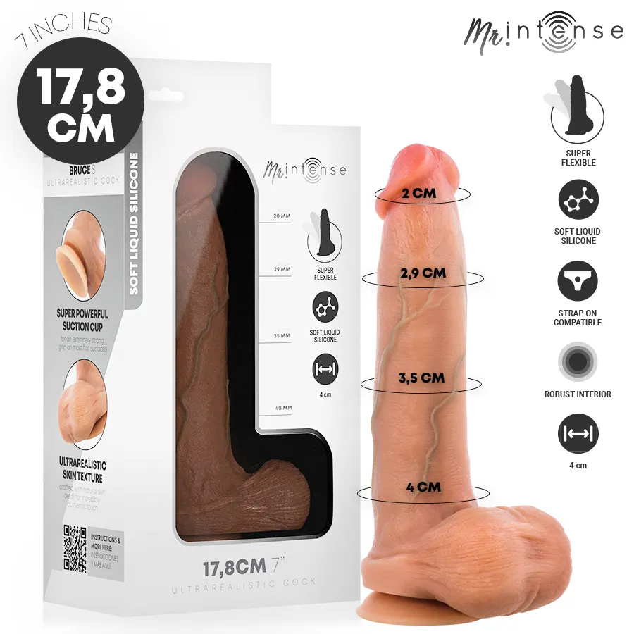 Mr Intense - Bruce S silicona dildo With Testicles 17.8 Cm -Ø- 4 Cm