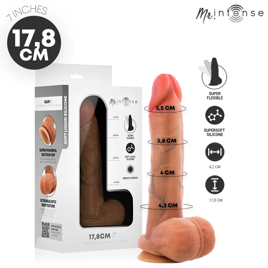 Mr Intense - Gary S Ultra-realista silicona Cock With Testicles 17.8 Cm -Ø- 4.2 Cm