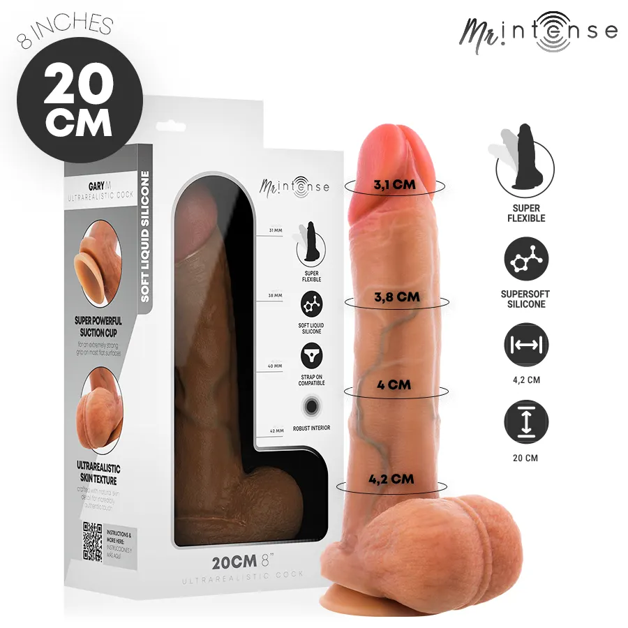 Mr Intense - Gary M Ultra-realista silicona Cock With Testicles 20 Cm -Ø- 4.2 Cm
