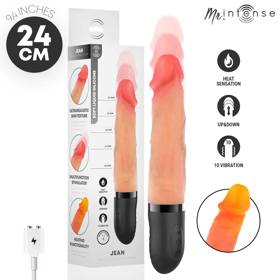 Mr Intense - Jean Up&Down vibrador silicona With Heat Effect 24 Cm -Ø- 3.8 Cm