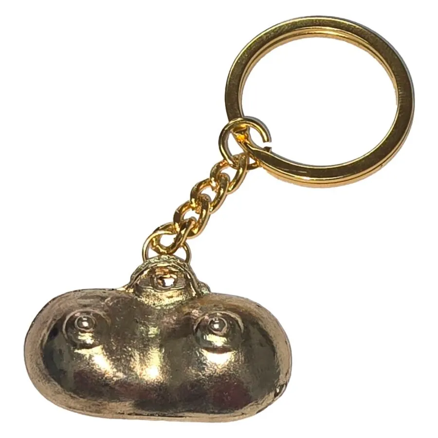 Diablo Picante - Dorado Metal Keychain With Breasts