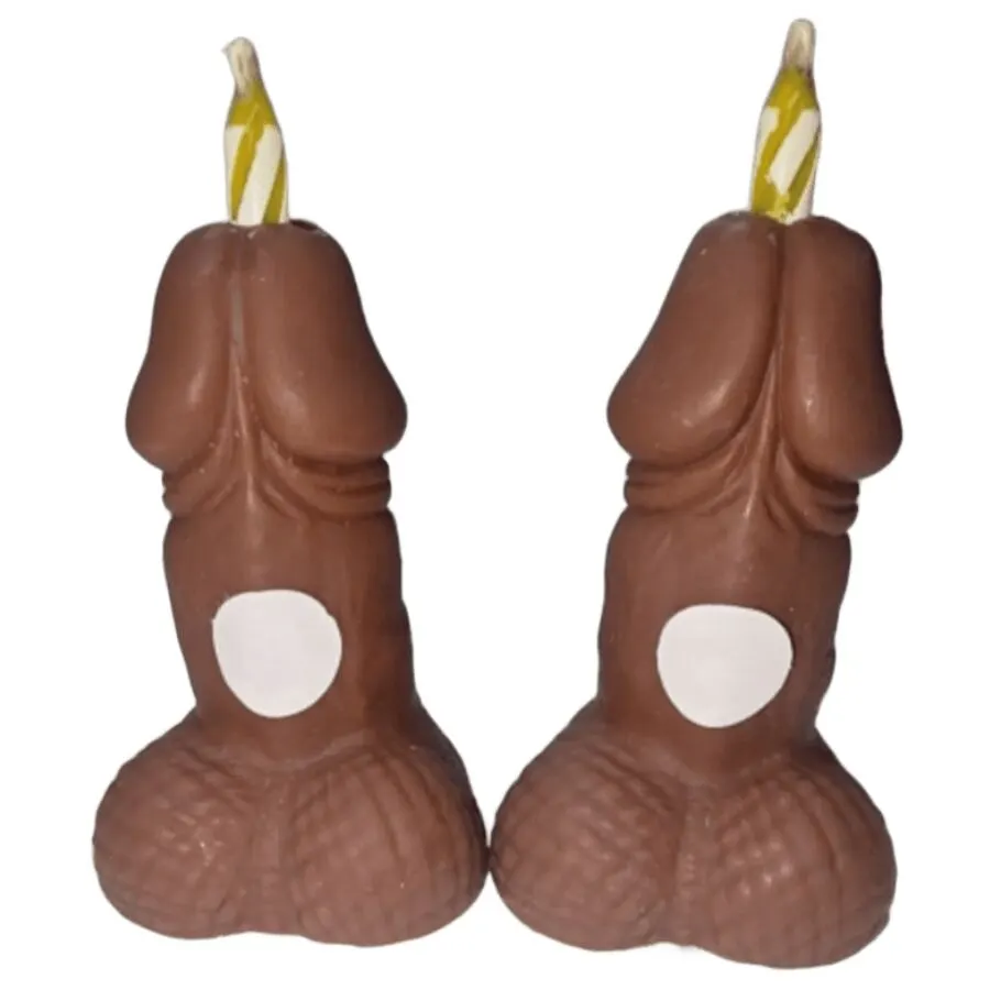 Diablo Picante - Penis Birthday Number Candles Dark Tone 2 Units
