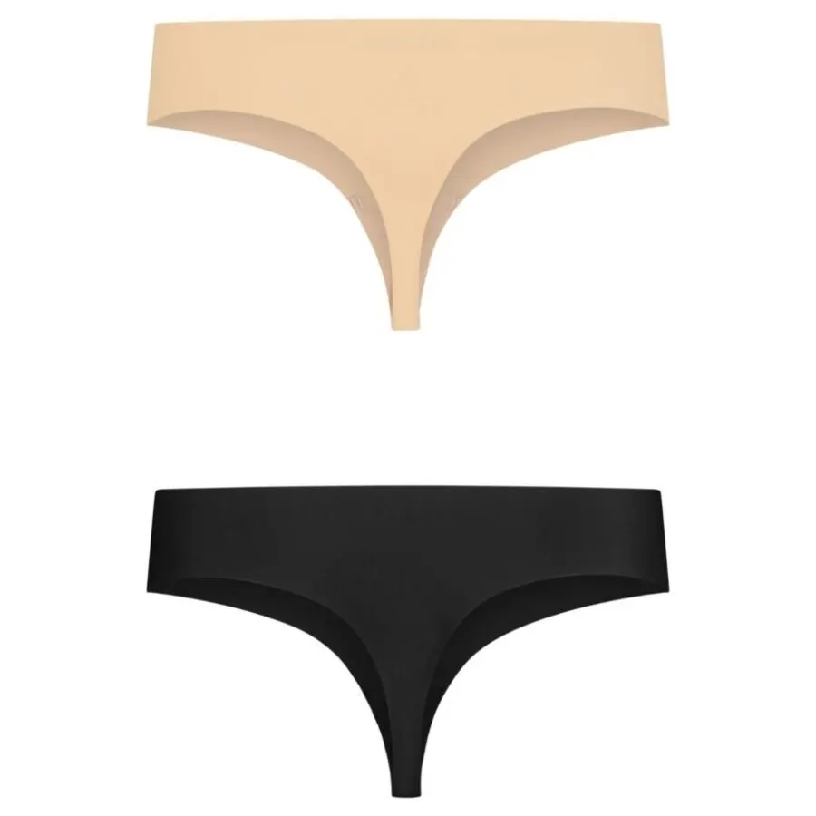 Bye-Bra - Invisible tanga 2 Pack Beige & negro Size Xxl