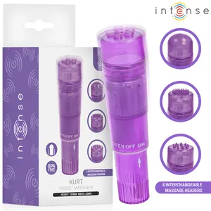 Intense - Kurt mini masajeador With 4 Interchangeable Heads morado