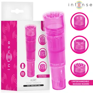 Intense - Kurt mini masajeador With 4 Interchangeable Heads rosa