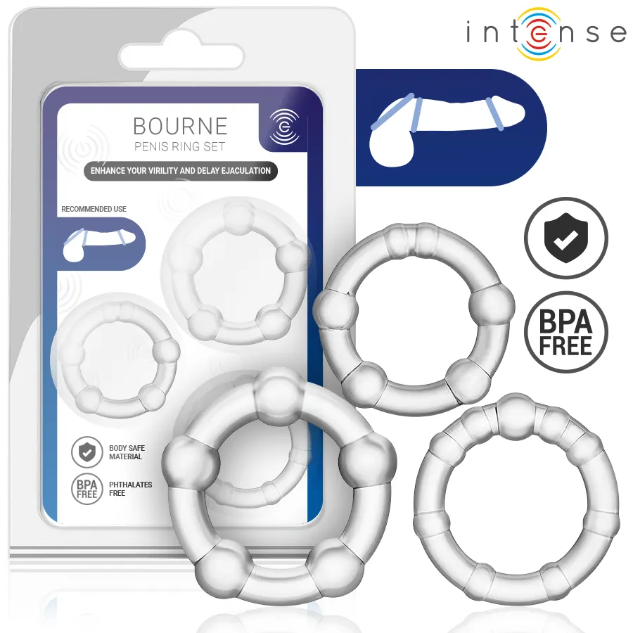 Intense - Bourne set Of 3 anillo para el pene