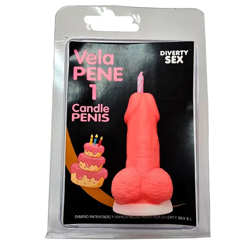 Diablo Picante - Penis vela In The Shape Of The Number 1 rosa Color
