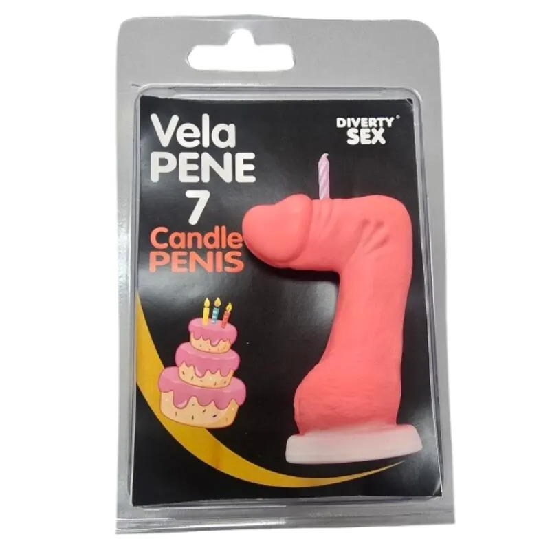 Diablo Picante - Penis vela In The Shape Of The Number 7 rosa Color
