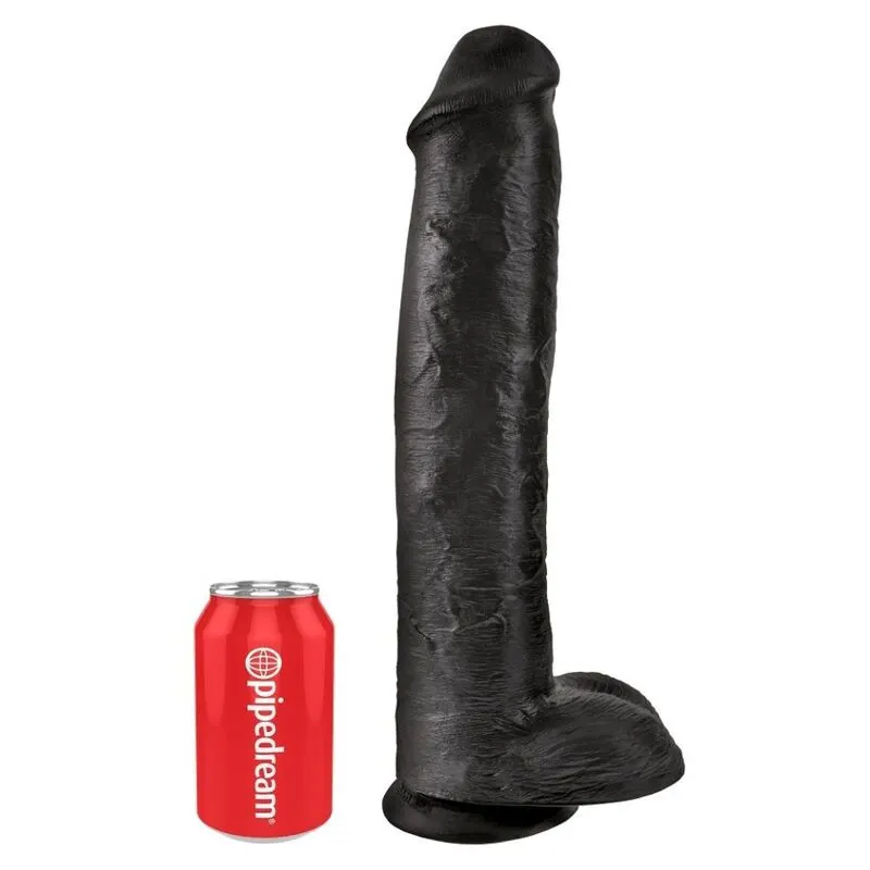 King Cock - Realista dildo With Testicles 38 Cm negro