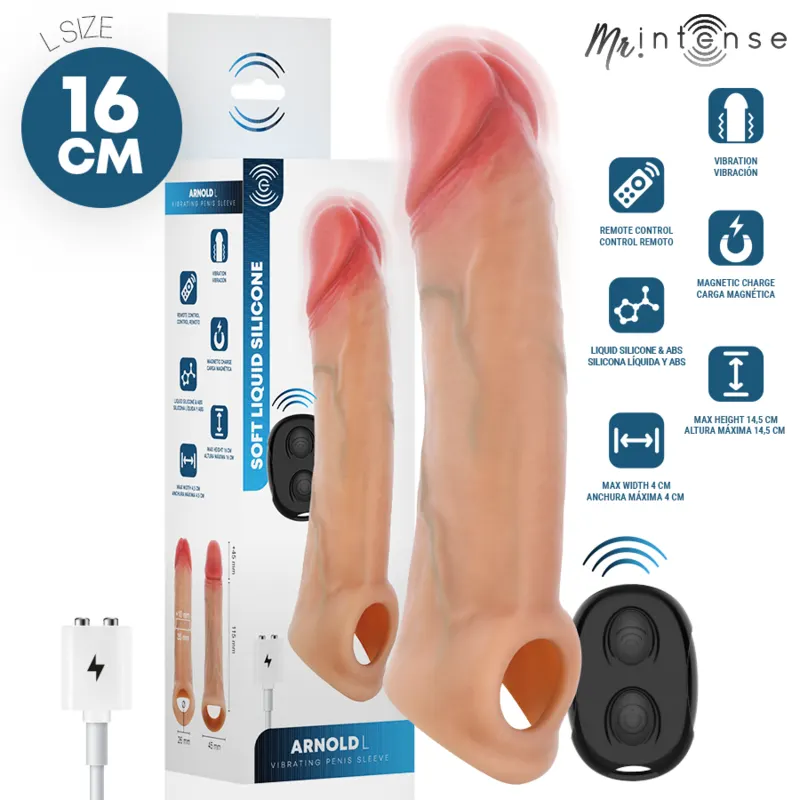 Mr Intense - Arnold L vibrador silicona Penis funda With control remoto 16 Cm -Ø- 4.5 Cm