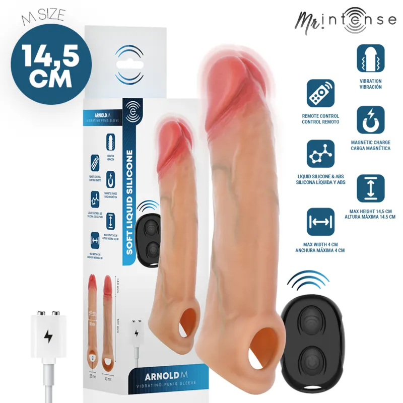 Mr Intense - Arnold M vibrador silicona Penis funda With control remoto 14.5 Cm -Ø- 4 Cm